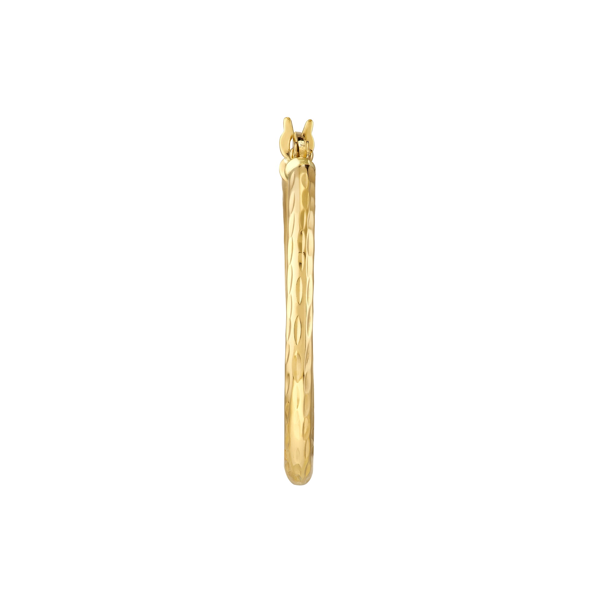 2mm x 20mm Diamond-Cut Hoop Earrings