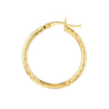 2mm x 20mm Diamond-Cut Hoop Earrings
