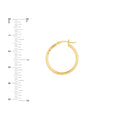 2mm x 20mm Diamond-Cut Hoop Earrings