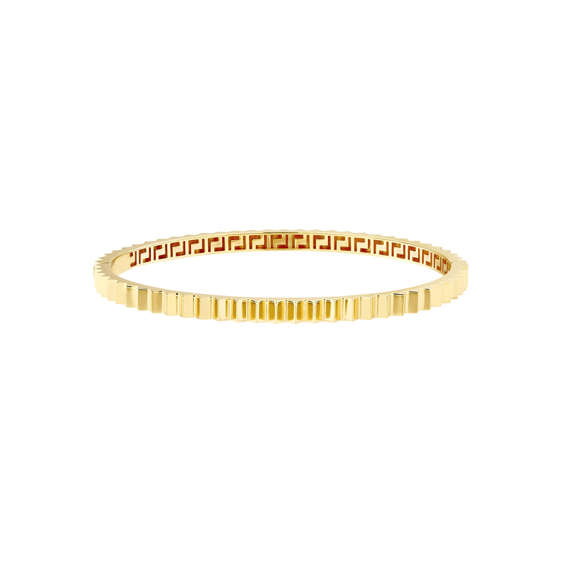 Fluted Hinge Bangle Bracelet