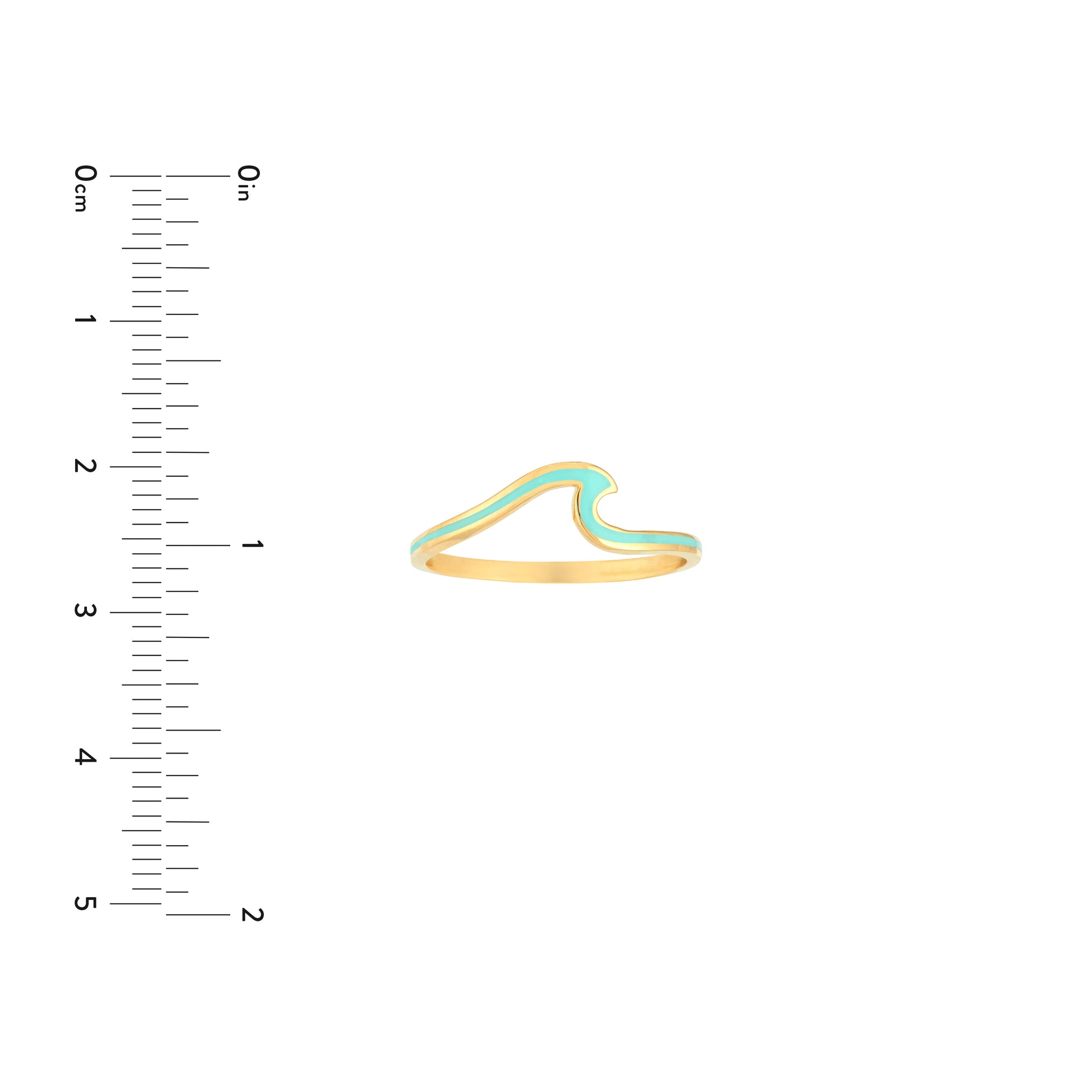 Lt.Turquoise Enamel Wave Ring