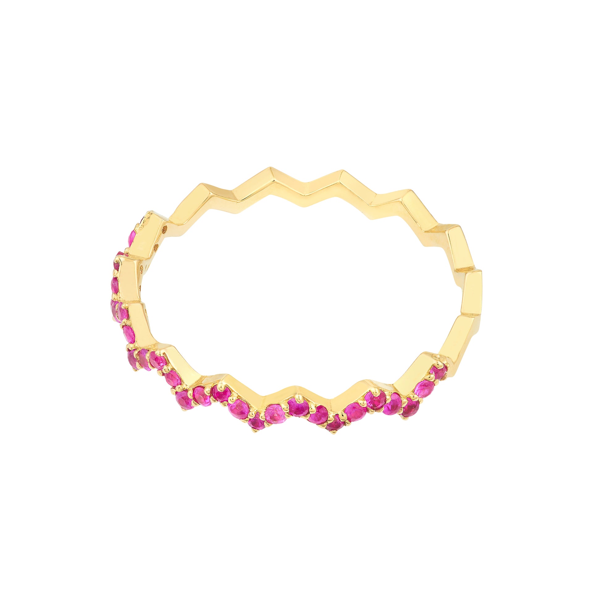 Ruby Stones Zig Zag Ring