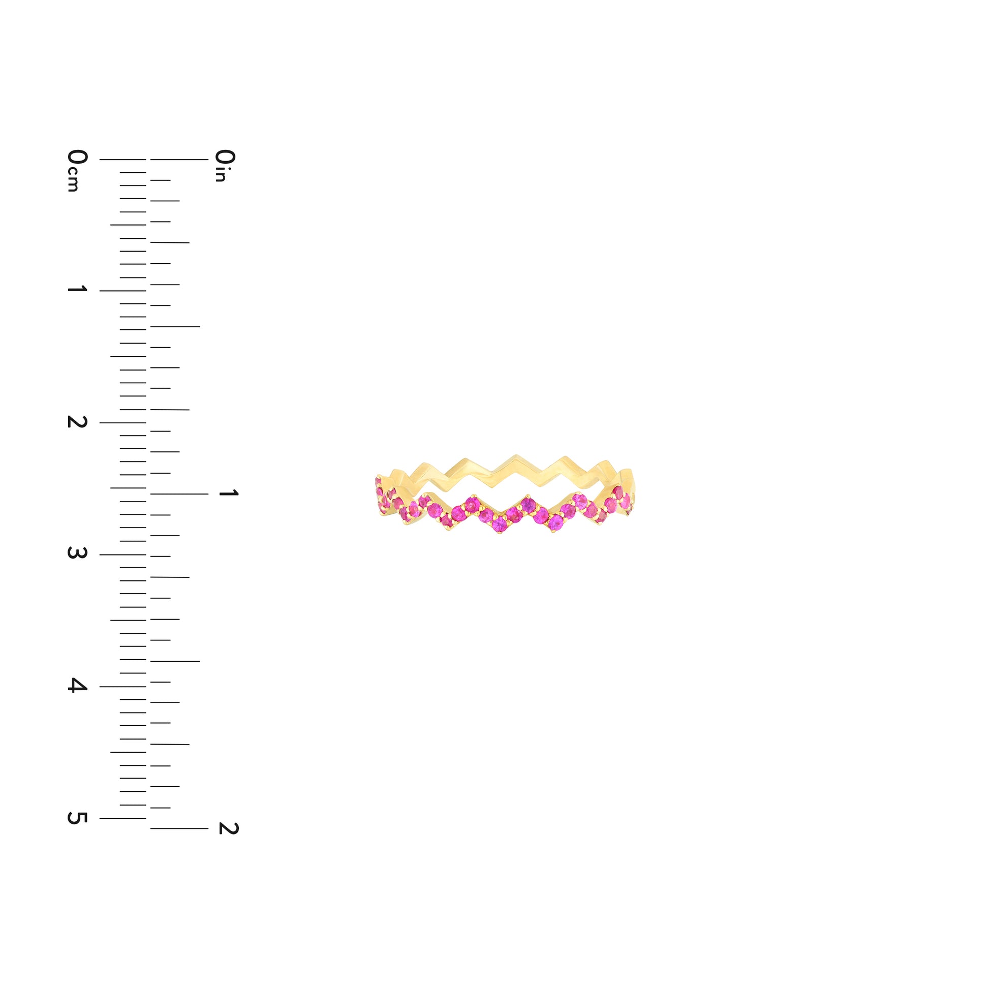 Ruby Stones Zig Zag Ring