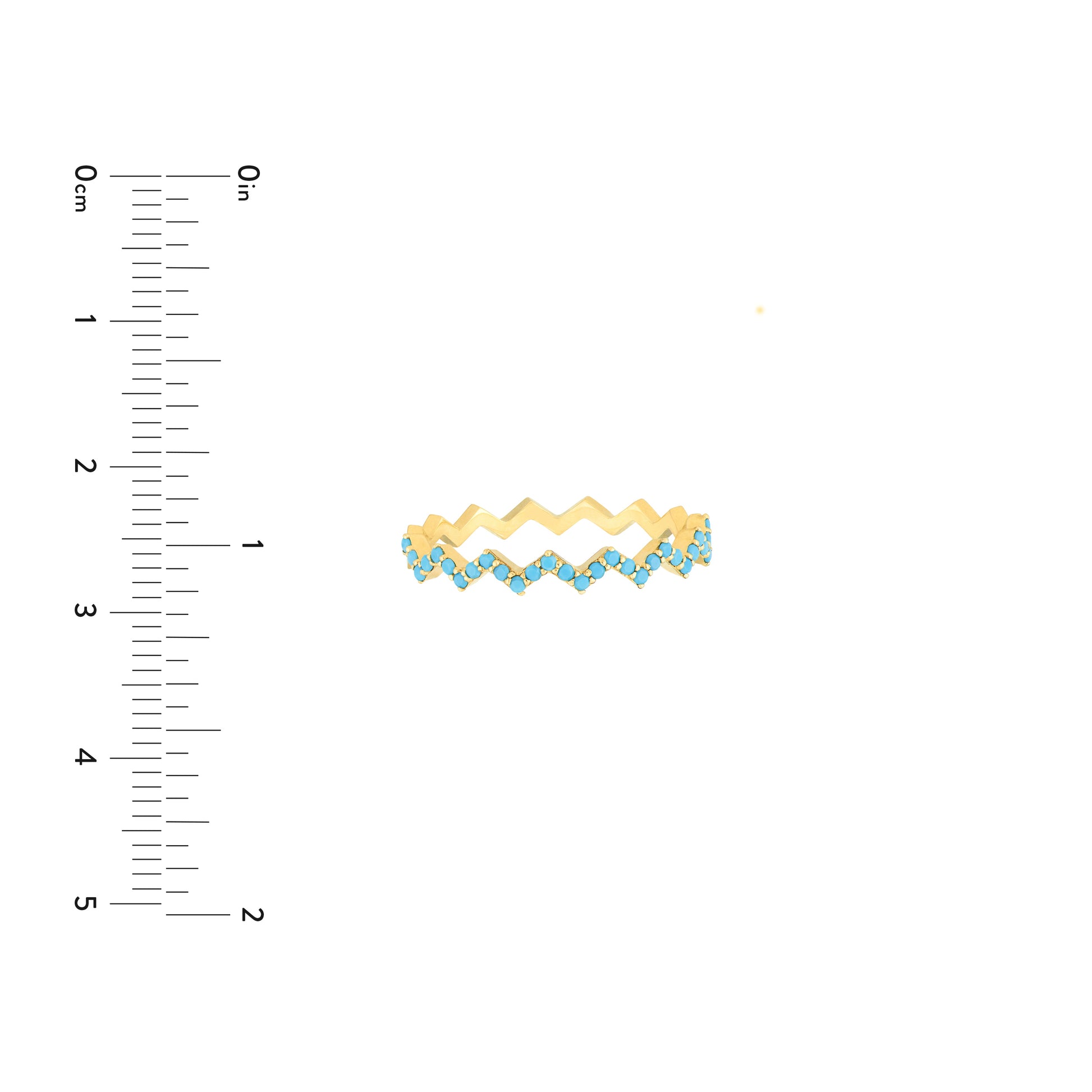 Lt.Turquoise Stone Zig Zag Ring