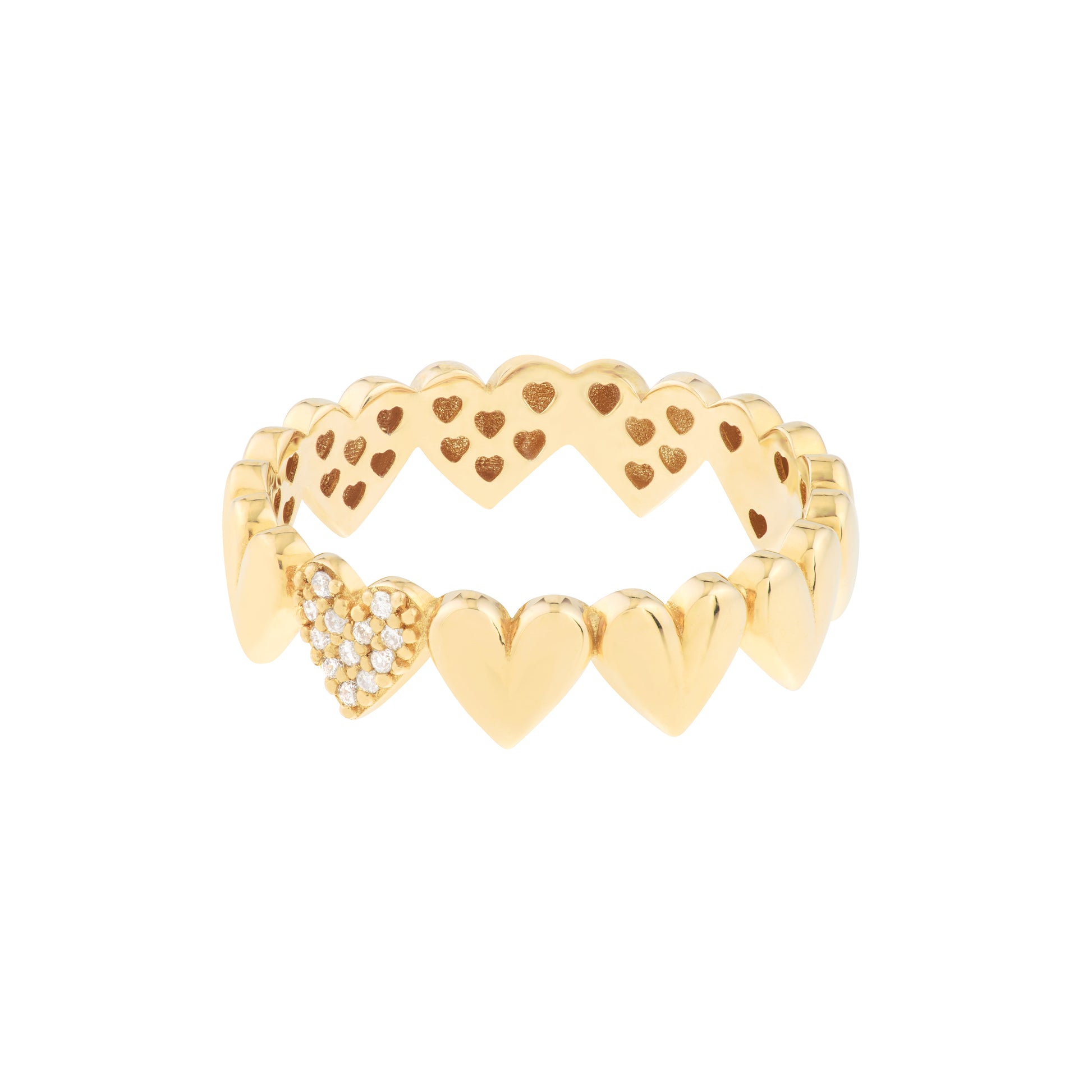 Side by Side Heart Ring