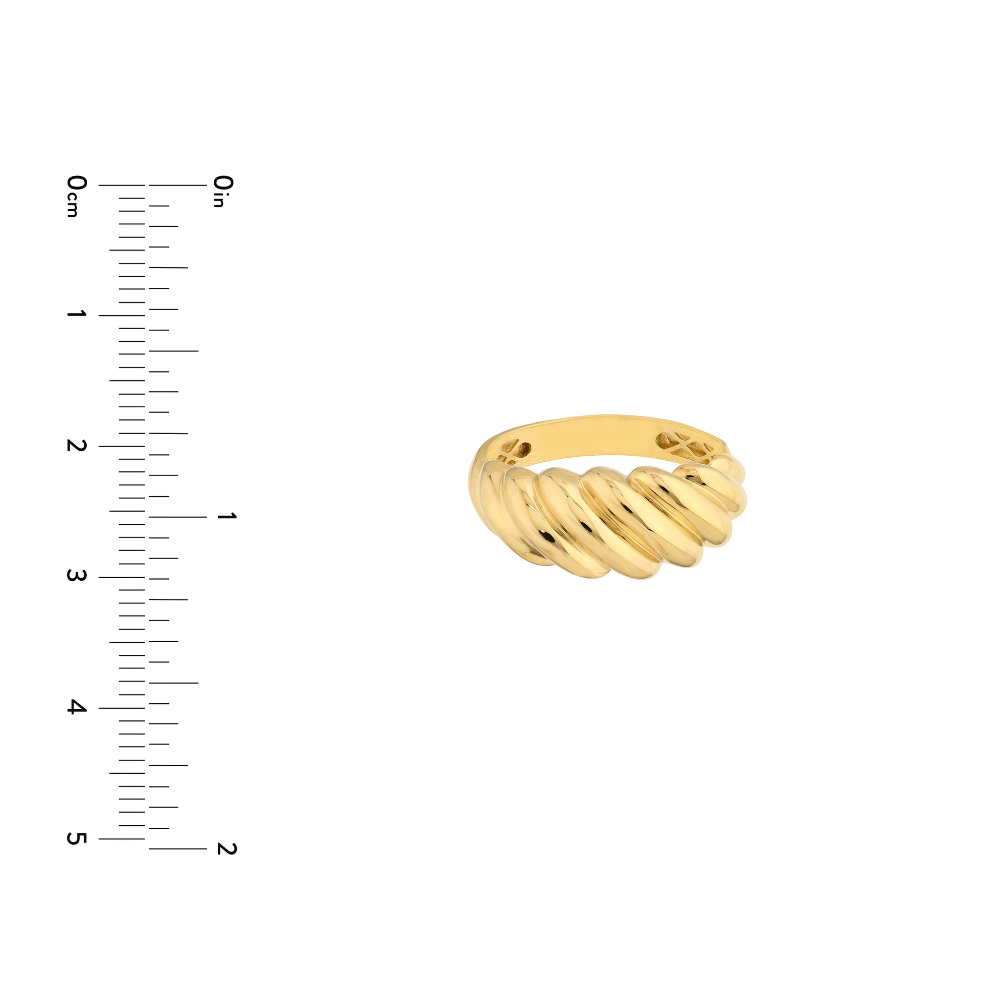 Polished Twist Ribbed Ring
