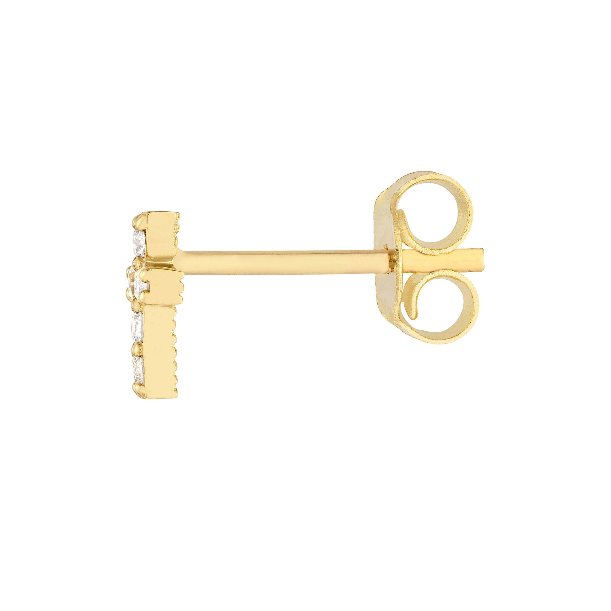 1/8tcw Diamond Cross Stud Earrings