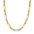 Two-Tone (3+1) Paper Clip Brushed Polished Chain