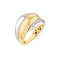 Two-Tone Triple Row Twist Ring