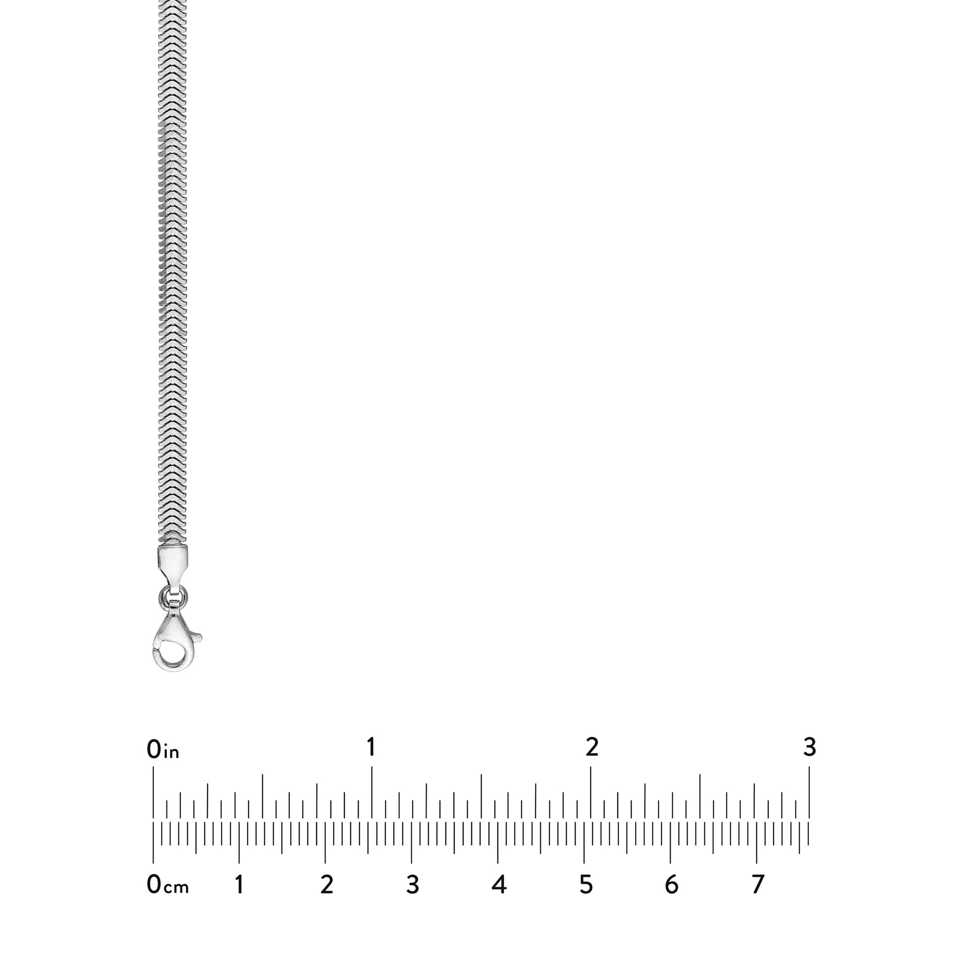 Sterling Silver 3.40mm D/C Flat Oval Snake Chain