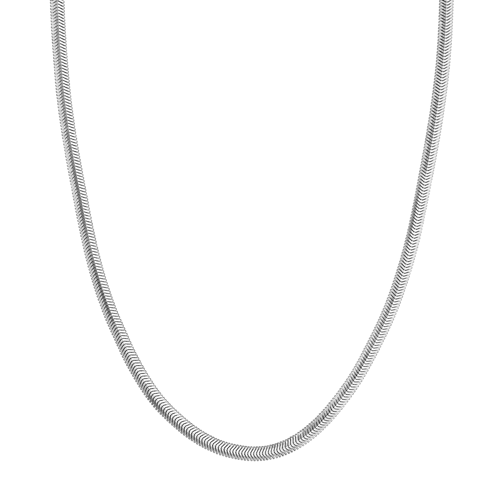 Sterling Silver 4.20mm D/C Flat Oval Snake Chain