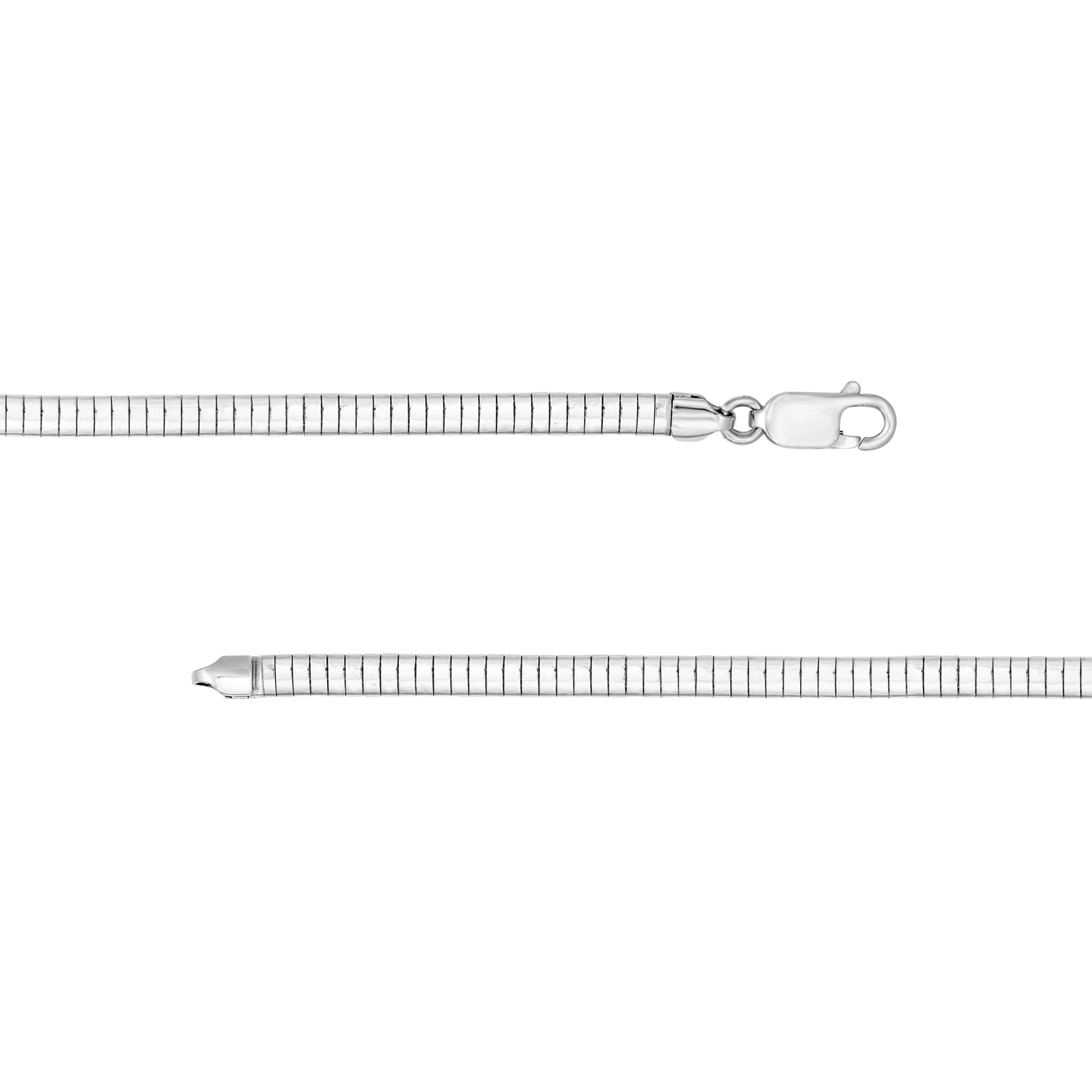 4.10mm Sterling Silver Domed Omega Chain