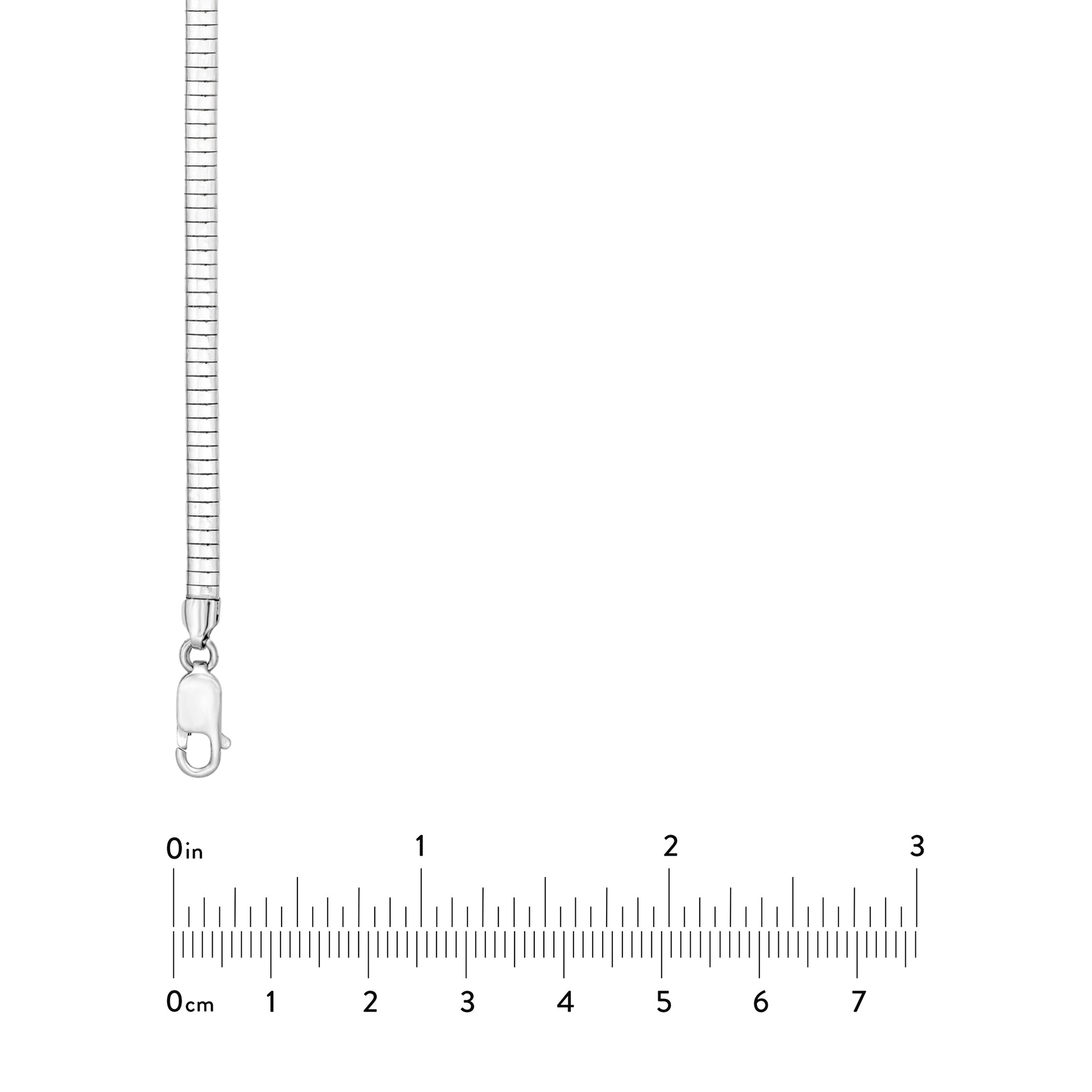 4.10mm Sterling Silver Domed Omega Chain