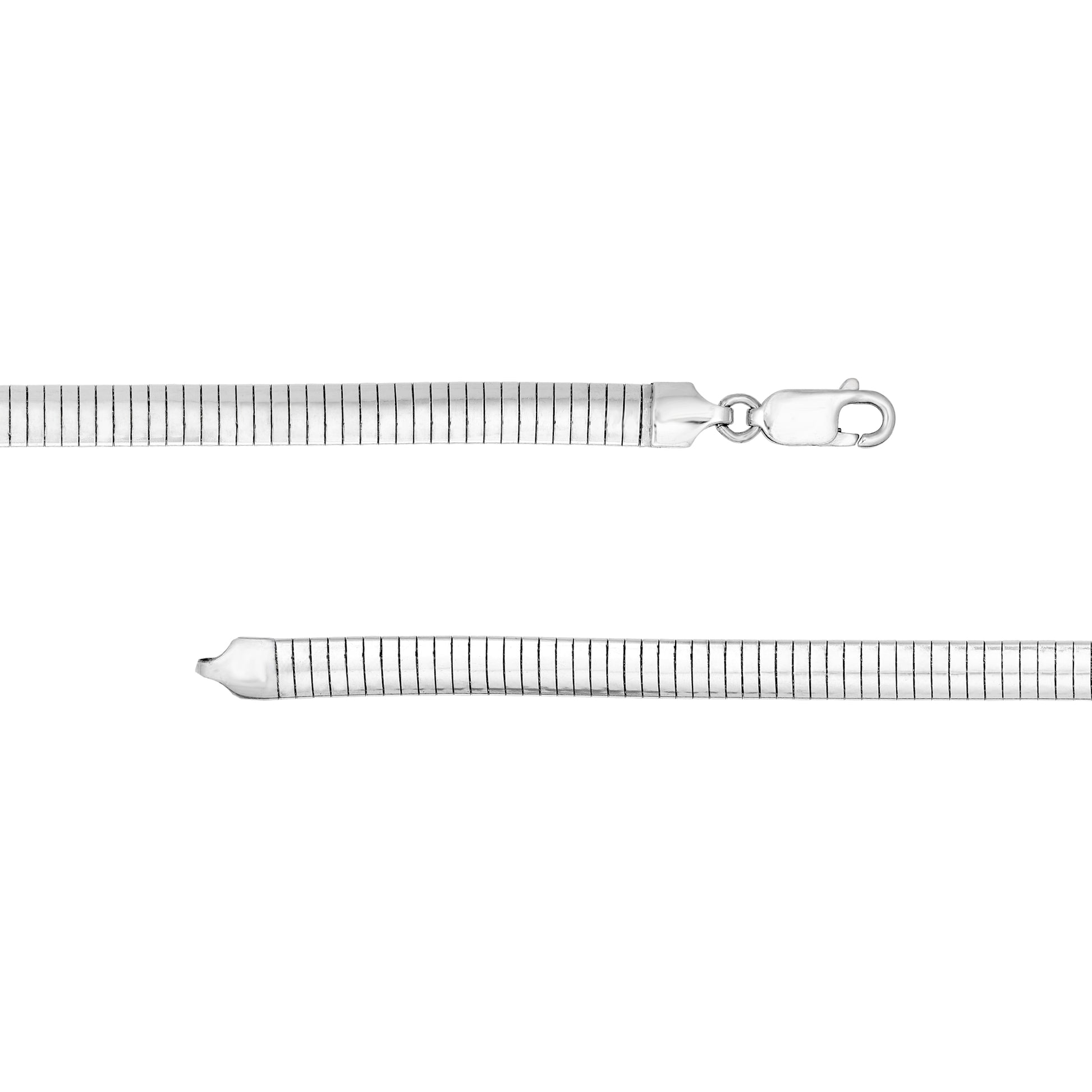 5.90mm Sterling Silver Domed Omega Chain