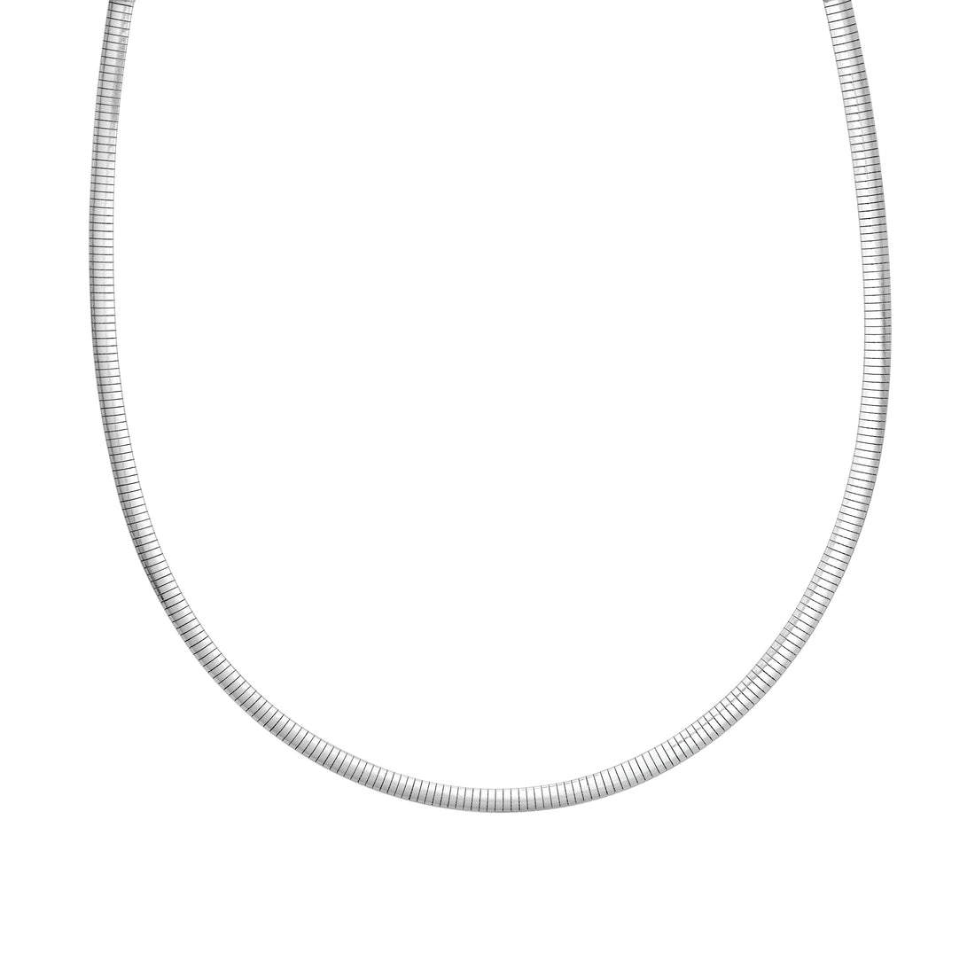 5.90mm Sterling Silver Domed Omega Chain