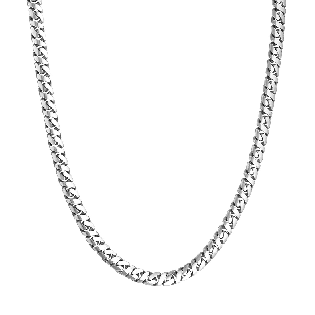 Sterling Silver 7mm 8-Sided D/C Curb Chain