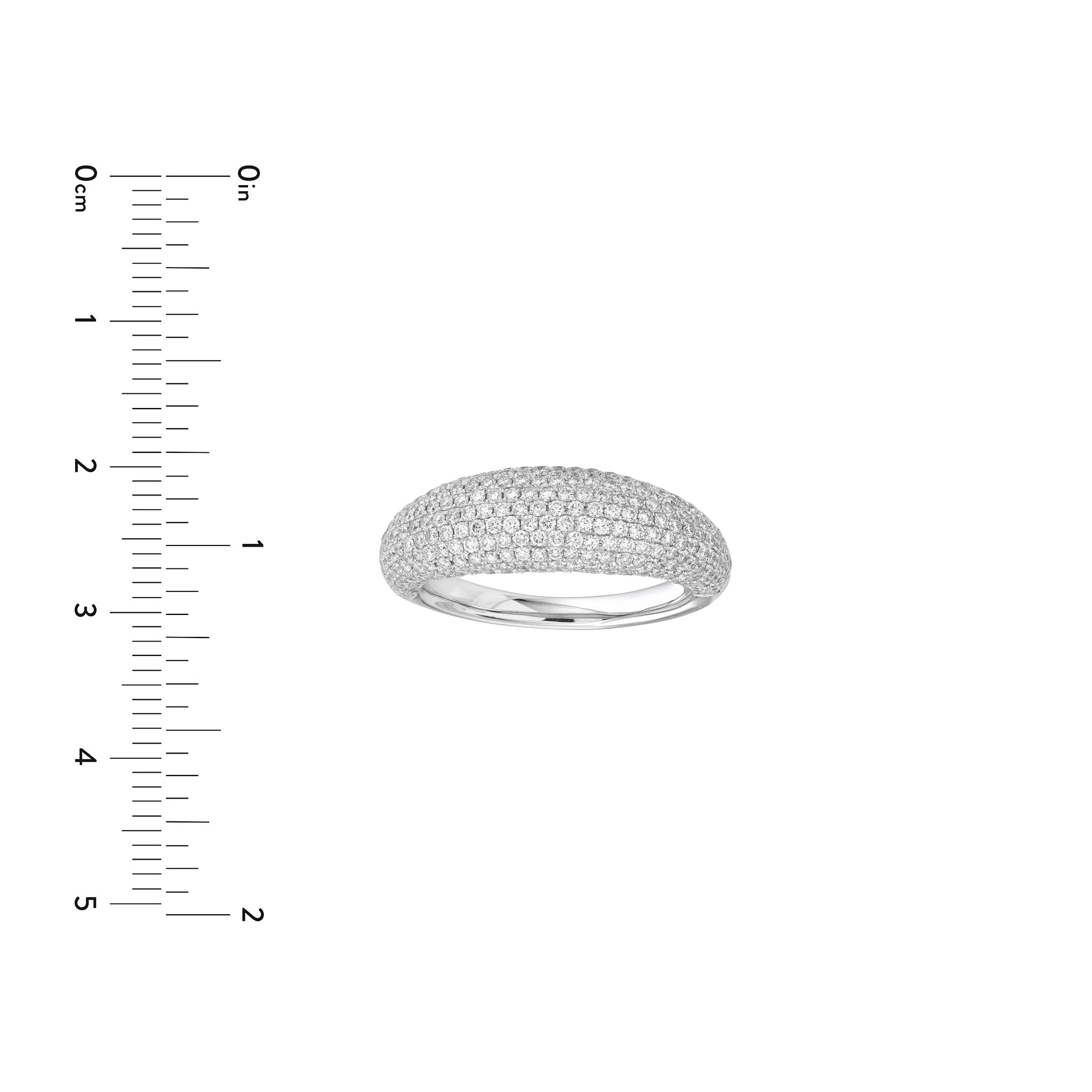 Diamond Pavé Dome Ring (White Gold)