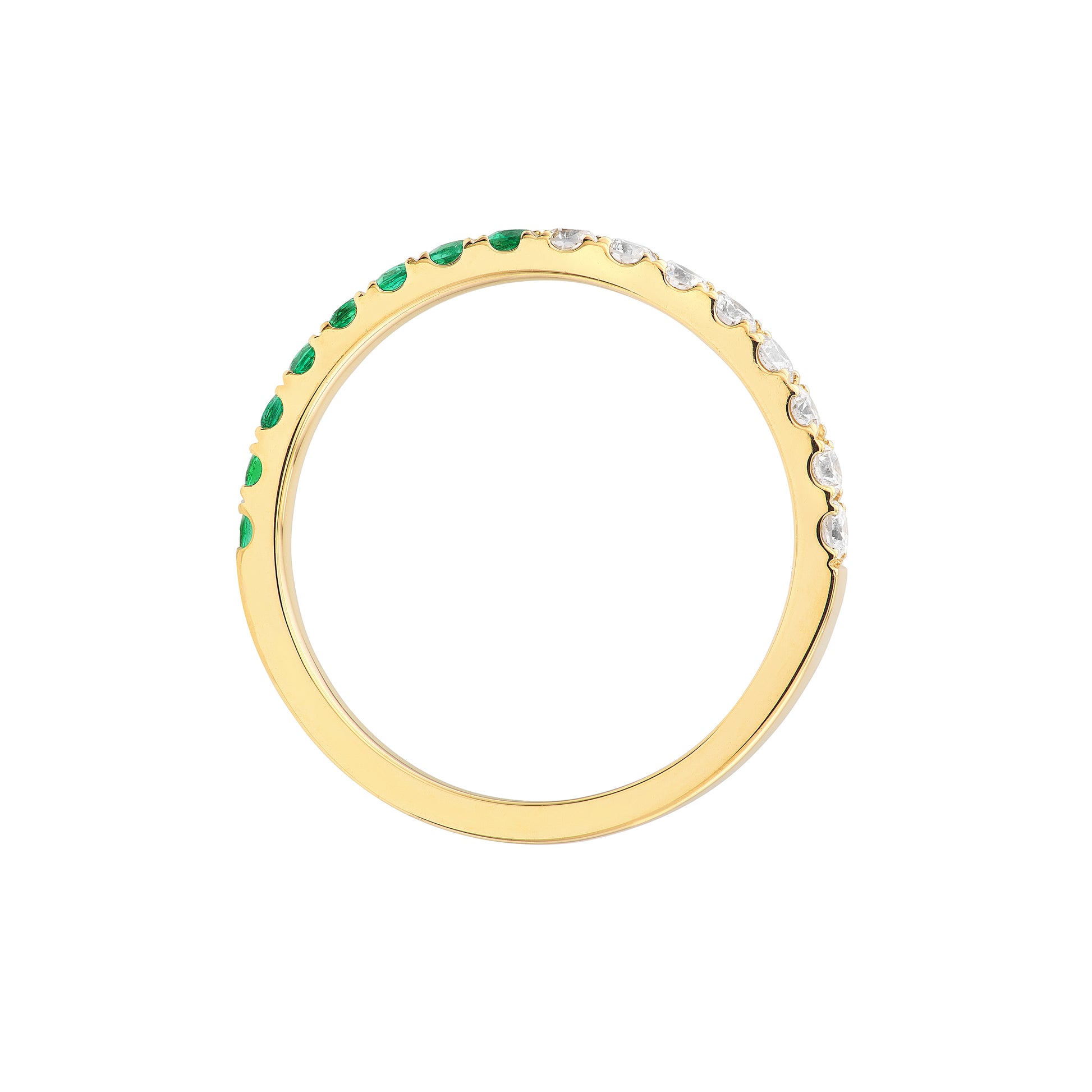 50/50 Emerald & Diamond Stackable Band