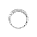 Diamond Pavé Ribbed Dome Ring (White Gold)