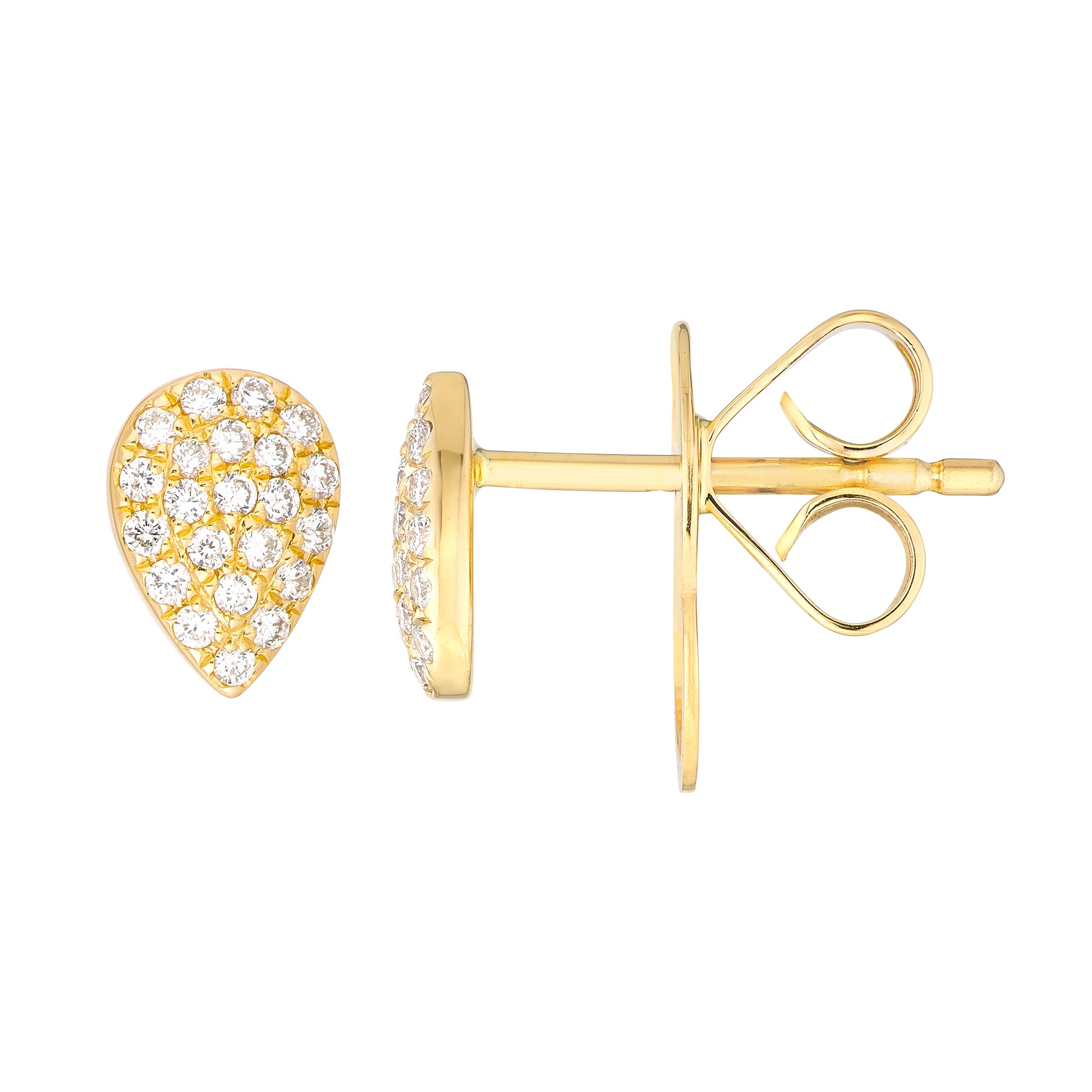 Diamond Pavé Pear Stud Earrings (1/8tcw)
