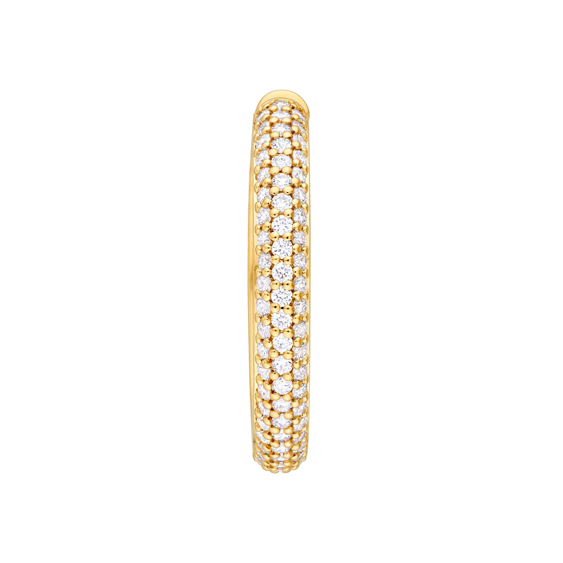 3 Row Diamond Pavé Hoop Earrings (1-1/3tcw)