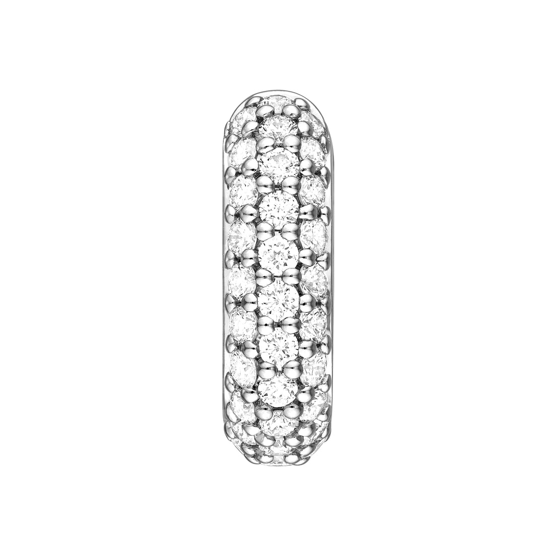 3 Row Pavé Diamond Paper Clip Huggies (5/8tcw)
