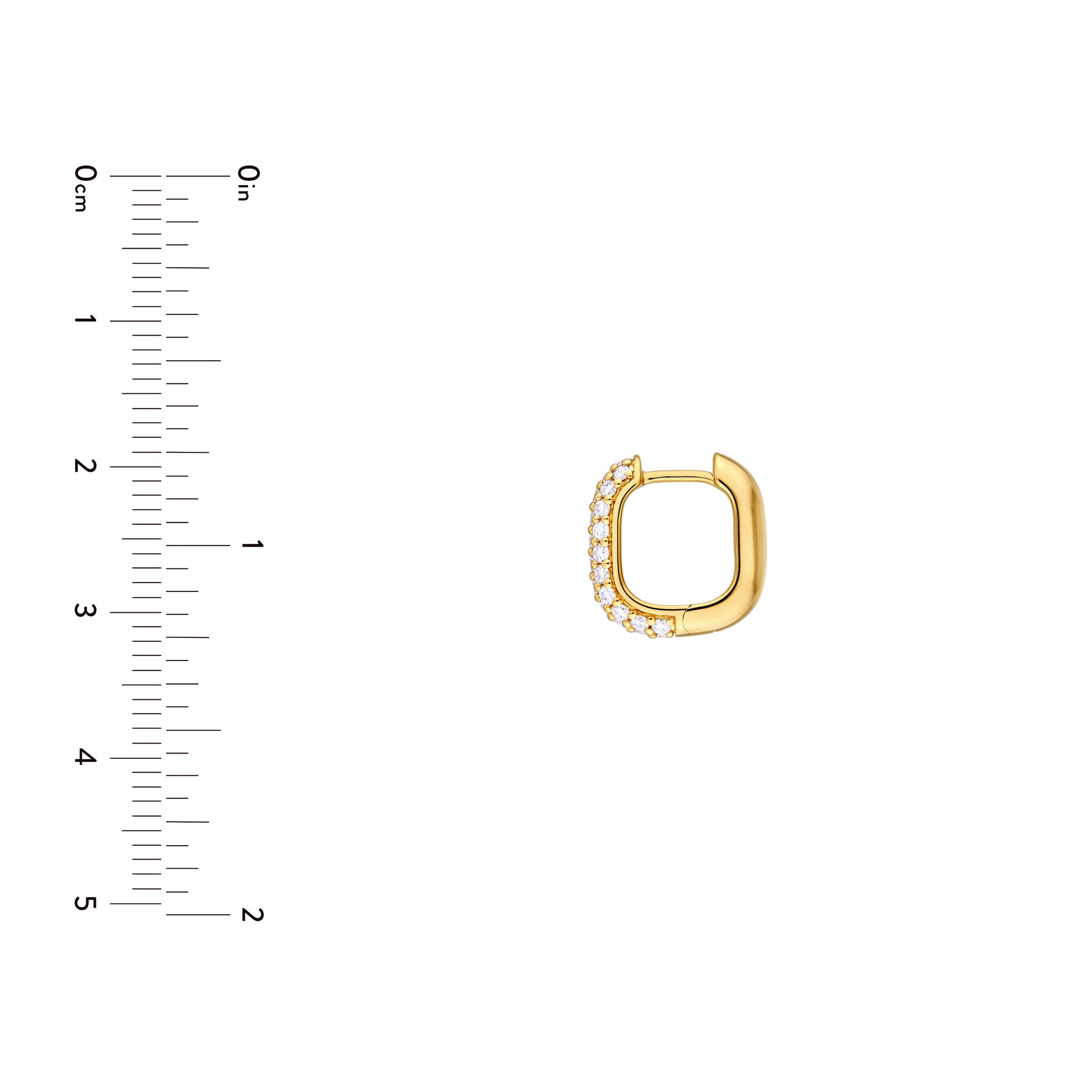 3 Row Pavé Diamond Paper Clip Huggies (5/8tcw)