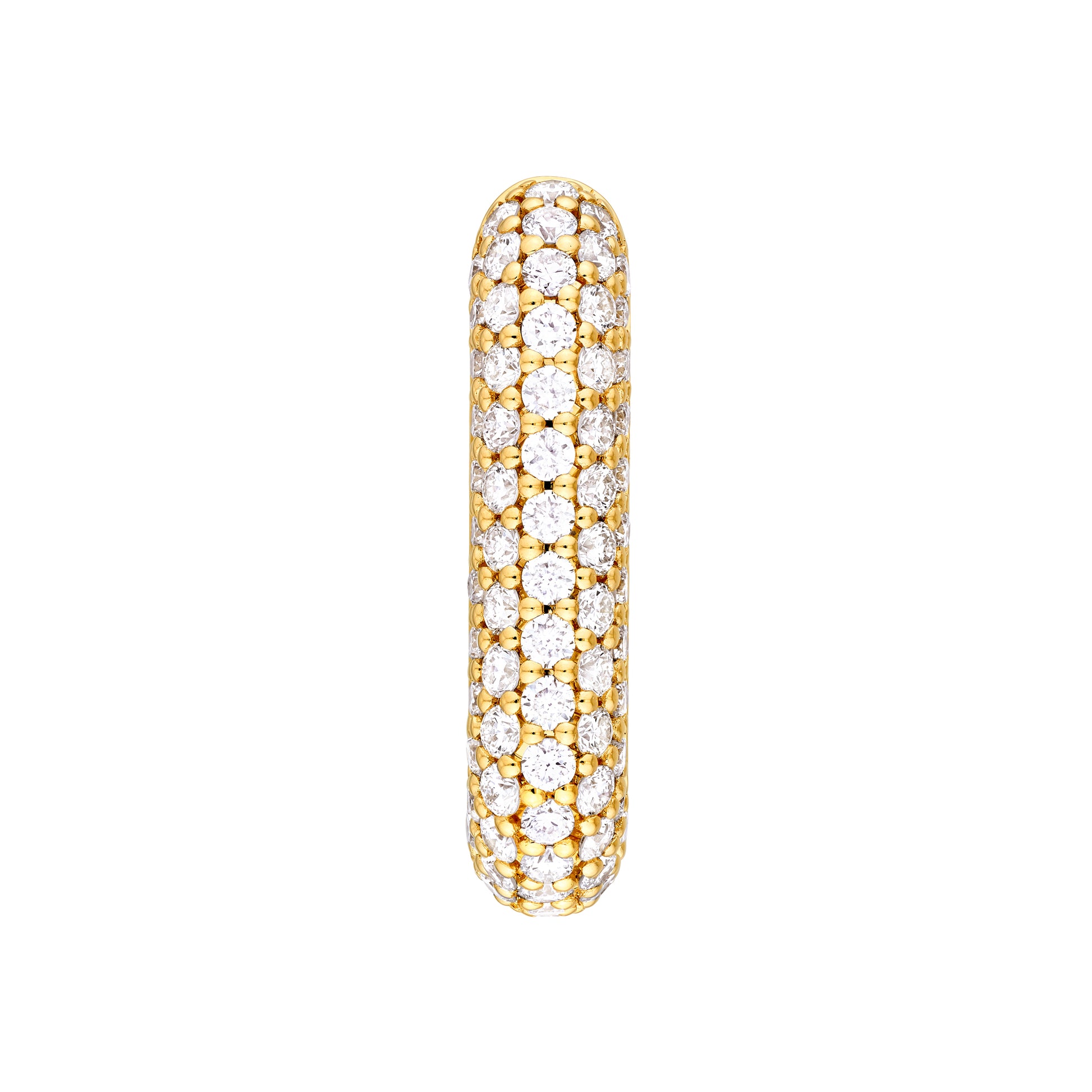 3 Row Pavé Diamond Paper Clip Huggies (1tcw)