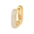3 Row Pavé Diamond Paper Clip Huggies (1tcw)