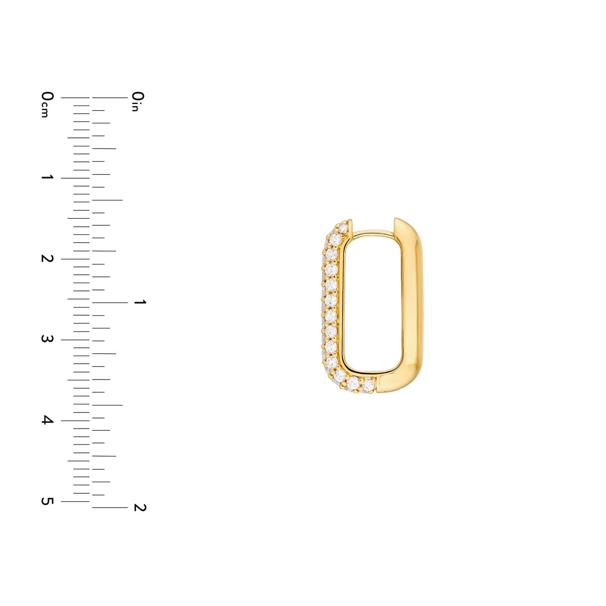 3 Row Pavé Diamond Paper Clip Earrings (1-3/8tcw)