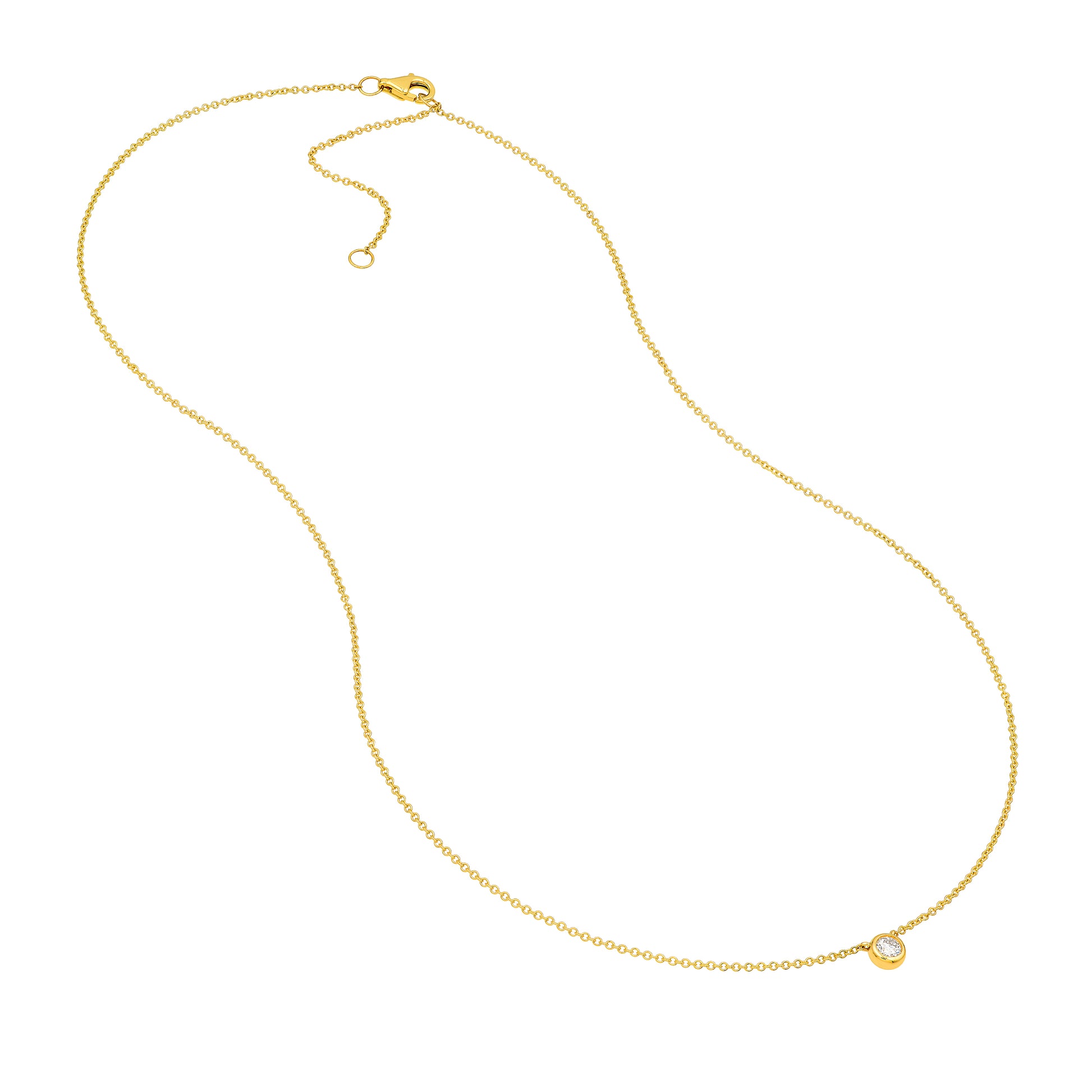Bezel Set Round Diamond Necklace (1/10tcw)