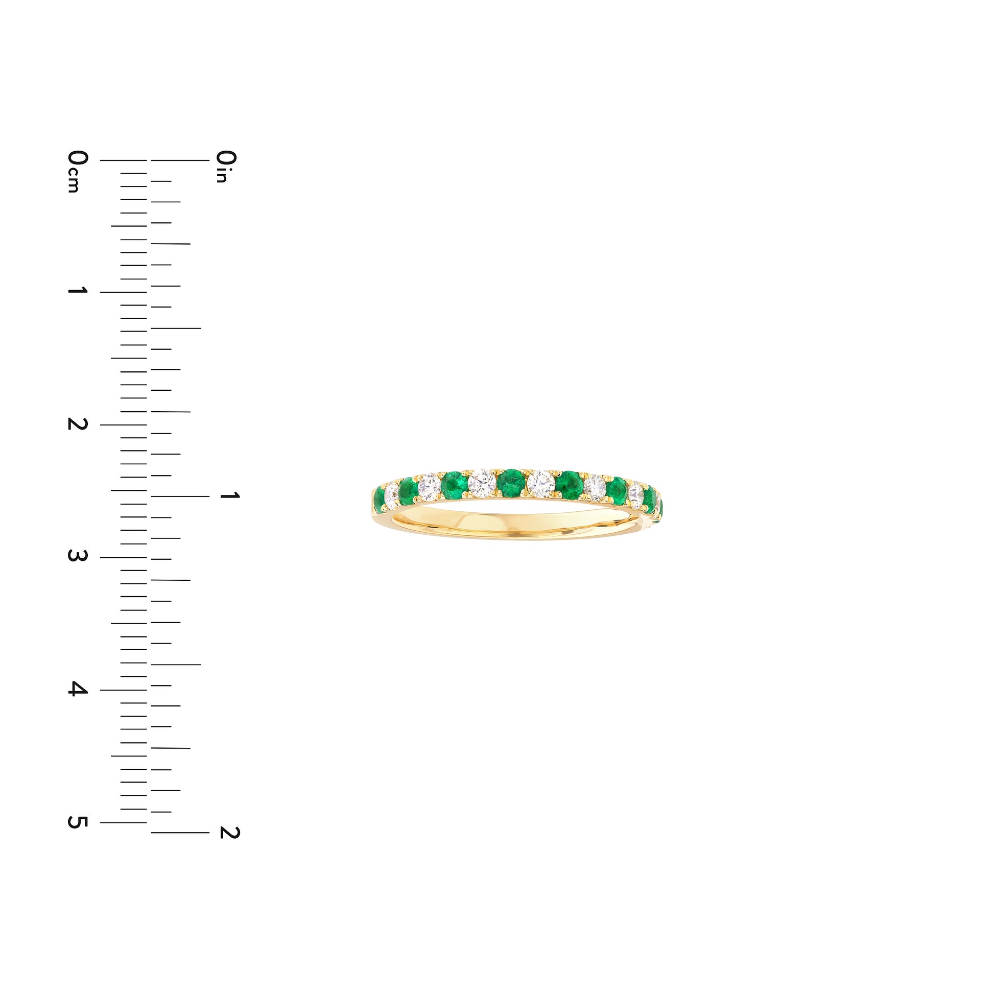 Emerald & Diamond Stackable Band