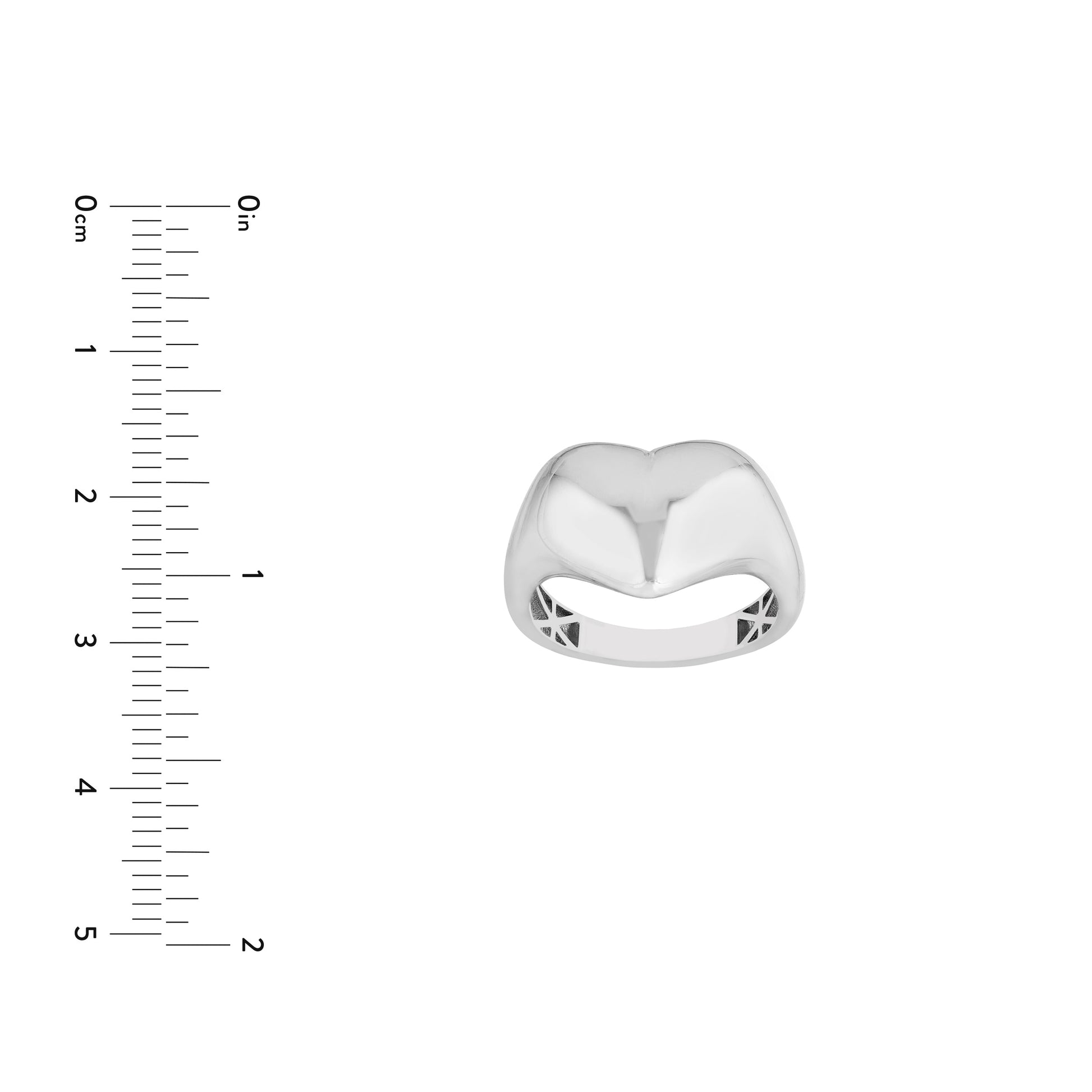 Sterling Silver Heart Dome Ring