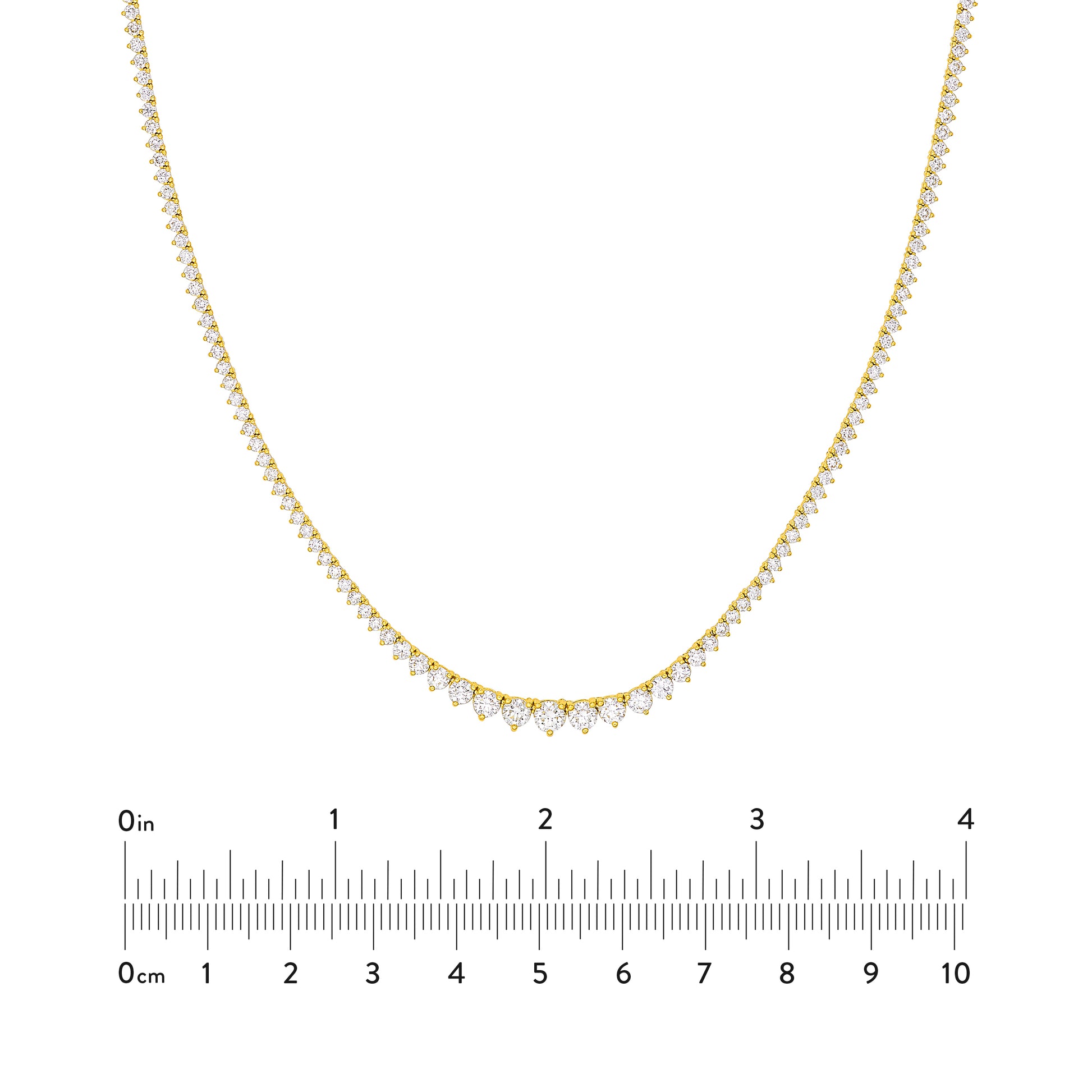 Diamond Graduated Half Tennis Necklace (3-1/3tcw)