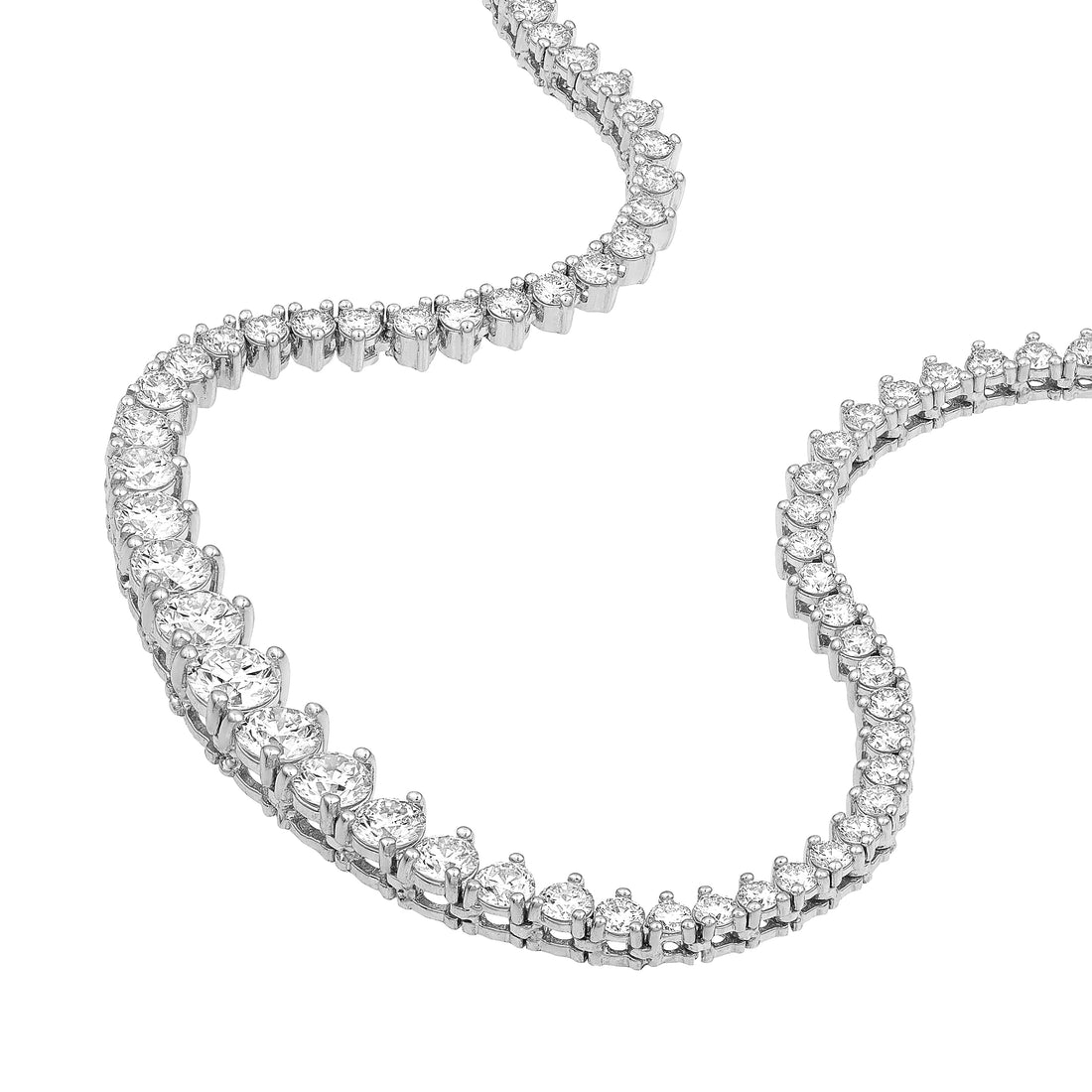Diamond Graduated Half Tennis Necklace (3-1/4tcw)