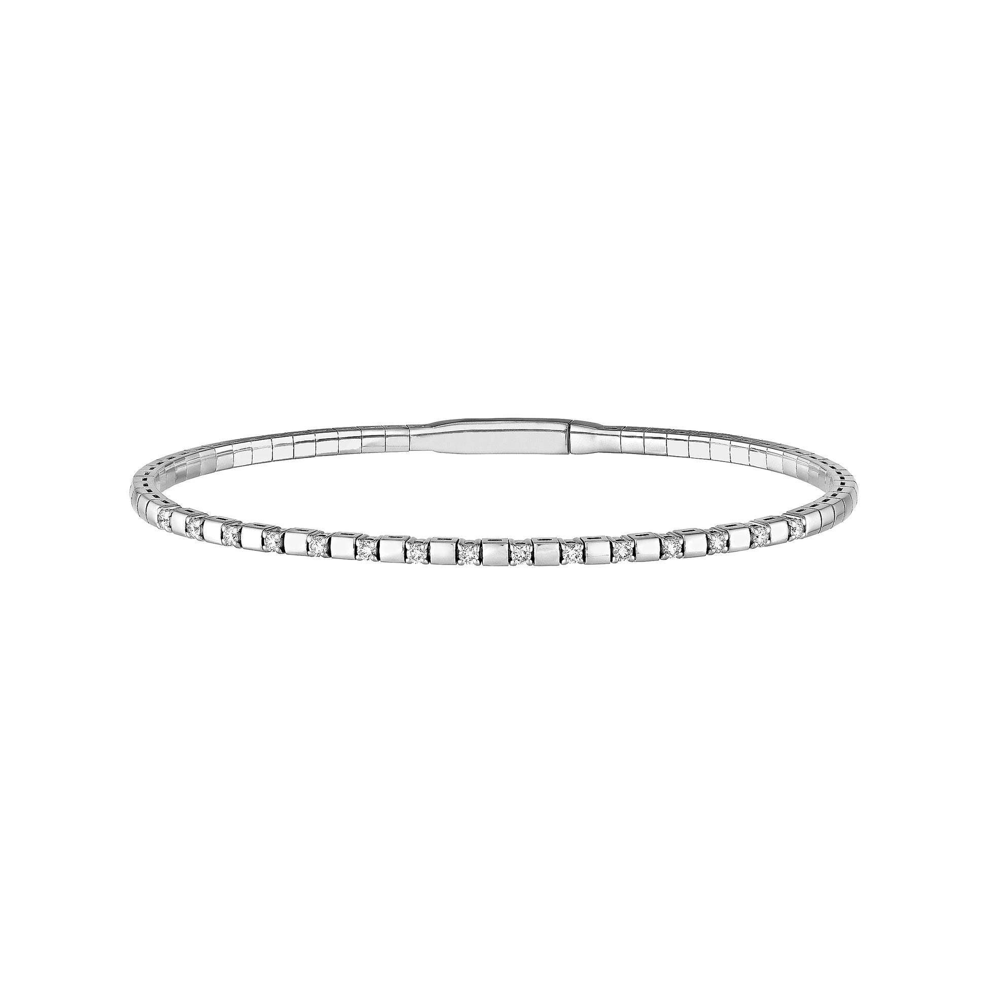 1/3tcw Alternating Diamond and Square Link Flex Bracelet