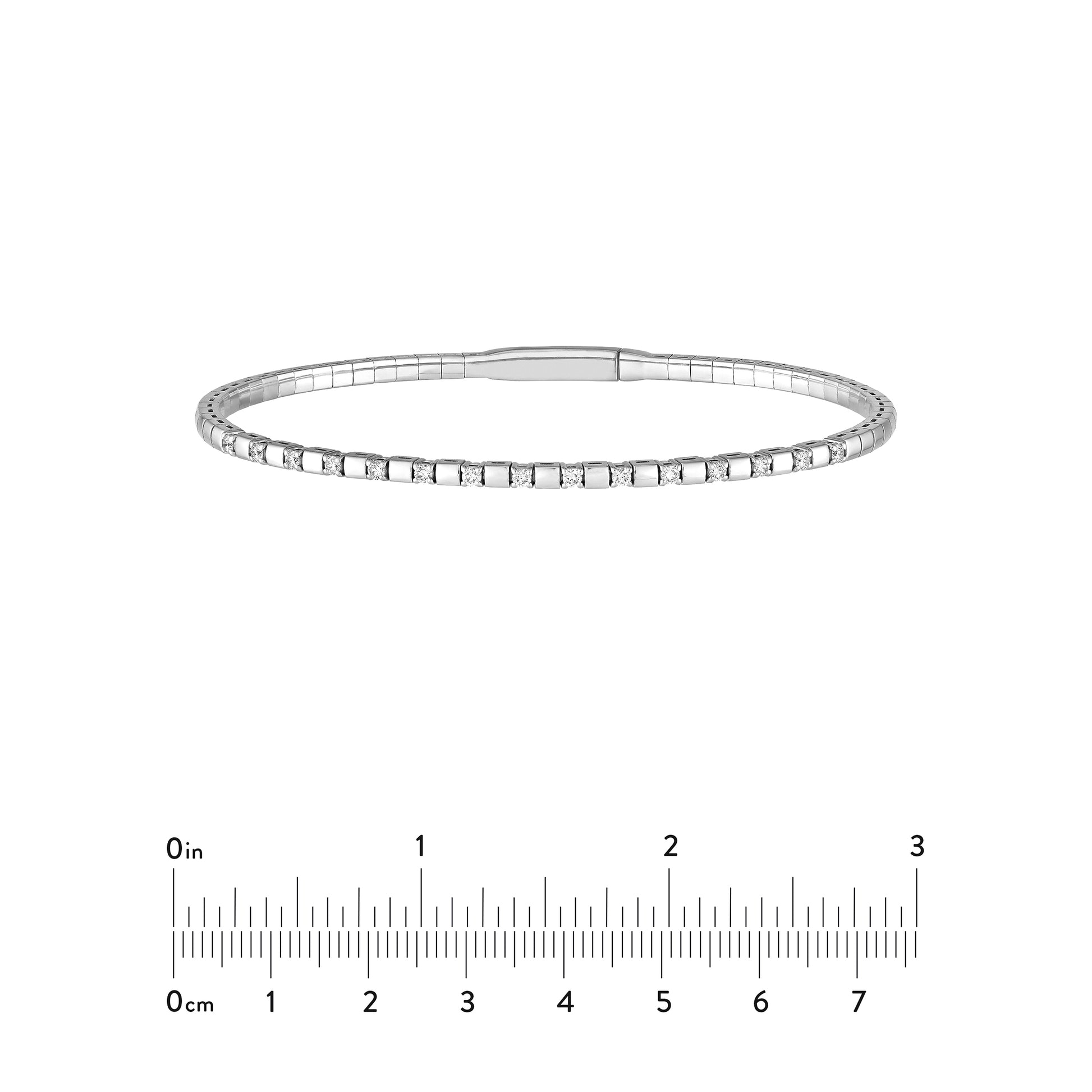 1/3tcw Alternating Diamond and Square Link Flex Bracelet