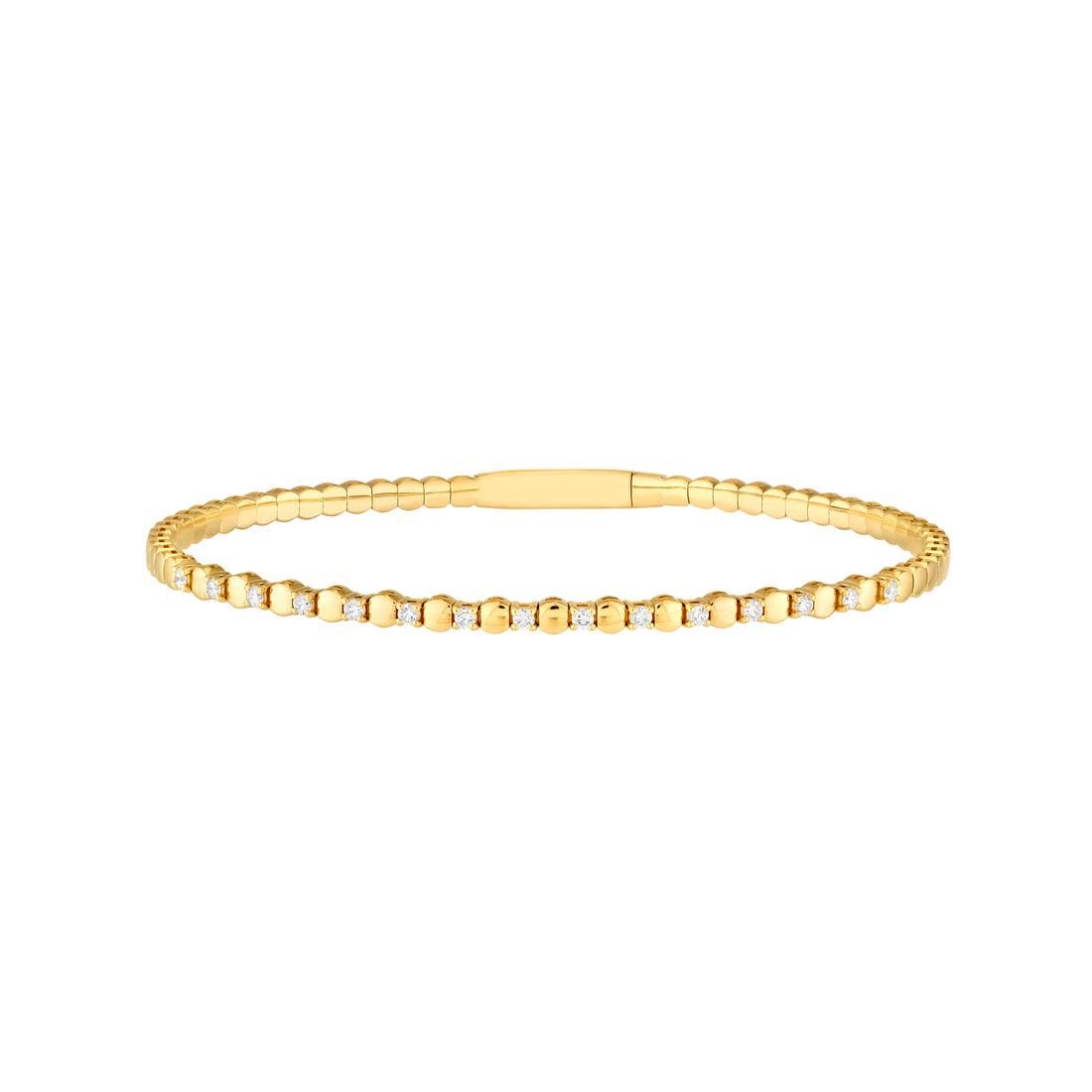 1/3tcw Alternating Diamond and Round Link Flex Bracelet
