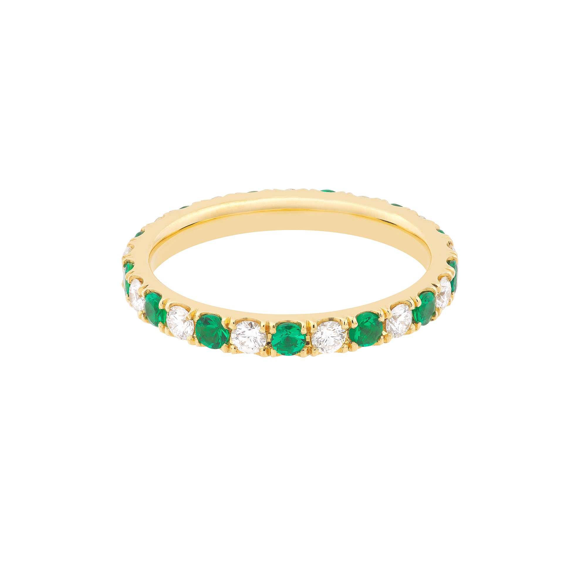 1/2tcw Diamond & 1/2tcw Emerald Eternity Band