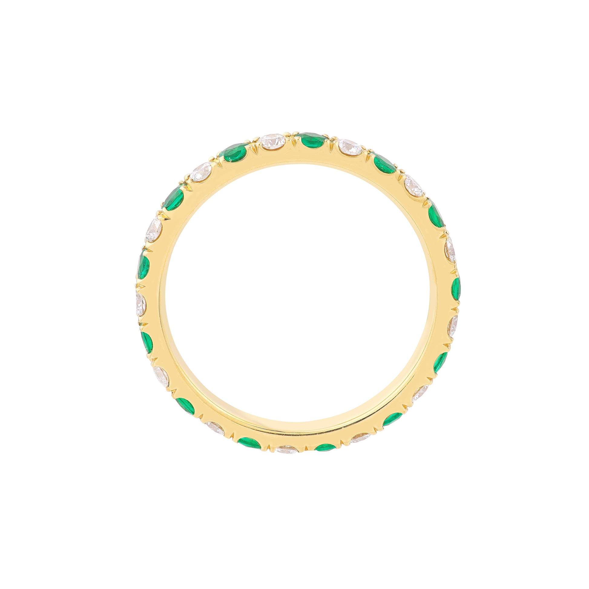 1/2tcw Diamond & 1/2tcw Emerald Eternity Band