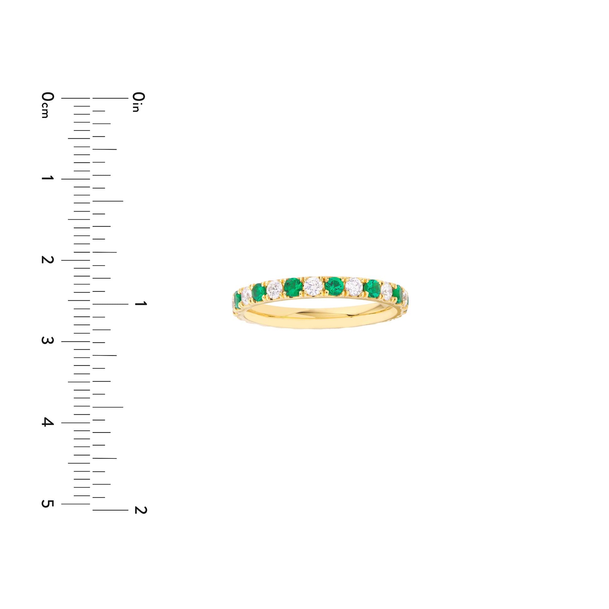 1/2tcw Diamond & 1/2tcw Emerald Eternity Band