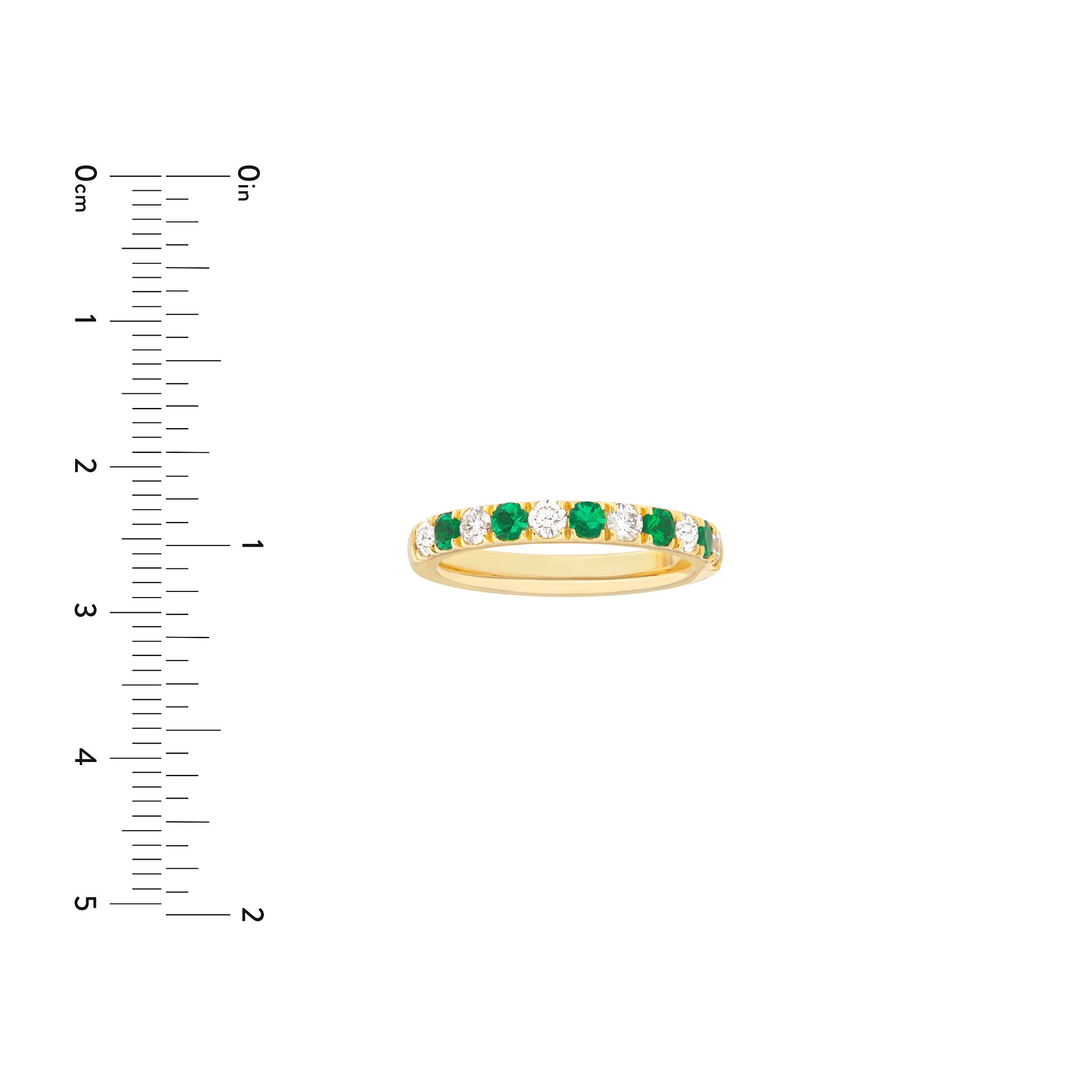 Emerald & Diamond Half Eternity Band (3/8tcw)