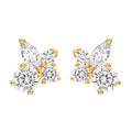 Diamond Blossom Cluster Stud Earrings
