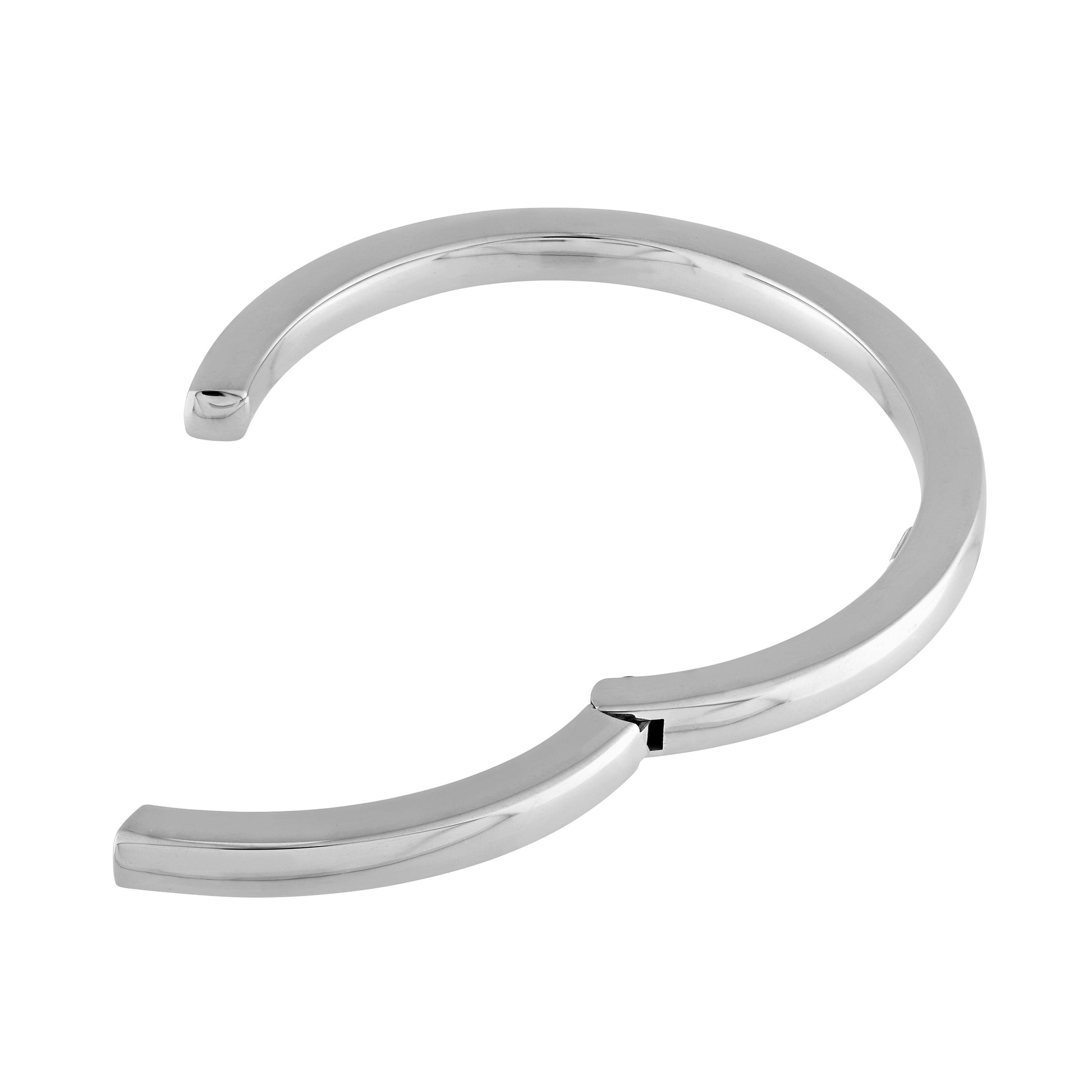 Polished Squared Tube Cuff Bangle