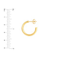 15mm D-Tube Round Hoop Earrings