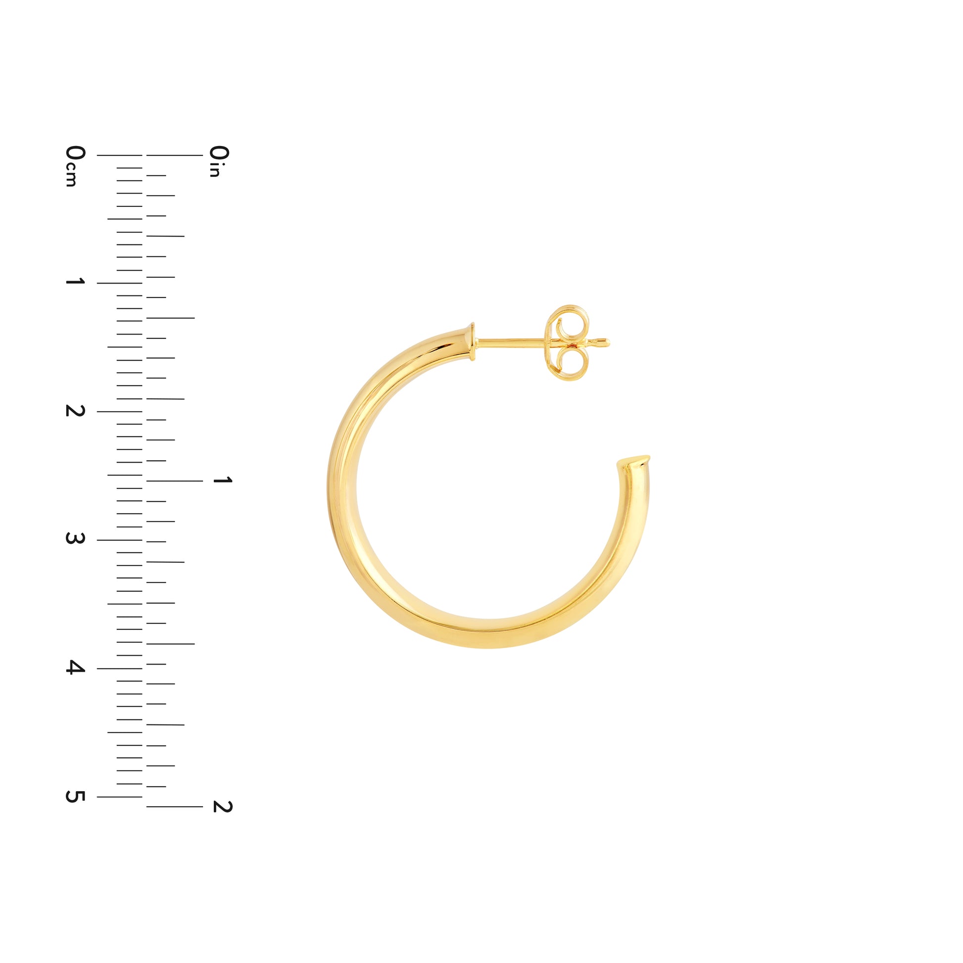 26mm D-Tube Round Hoop Earrings