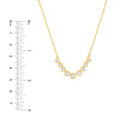 Bezel Set 9 Stone Graduated Diamond Neckace