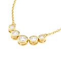 Bezel Set 5 Stone Graduated Diamond Necklace