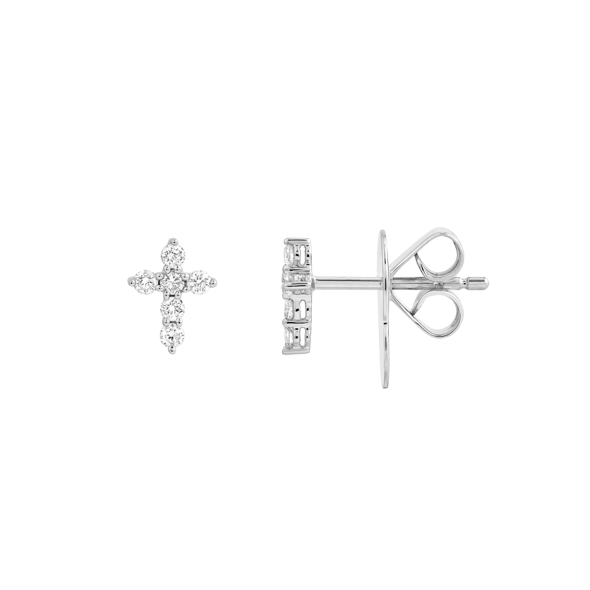 Diamond Cross Earrings (1/6tcw)