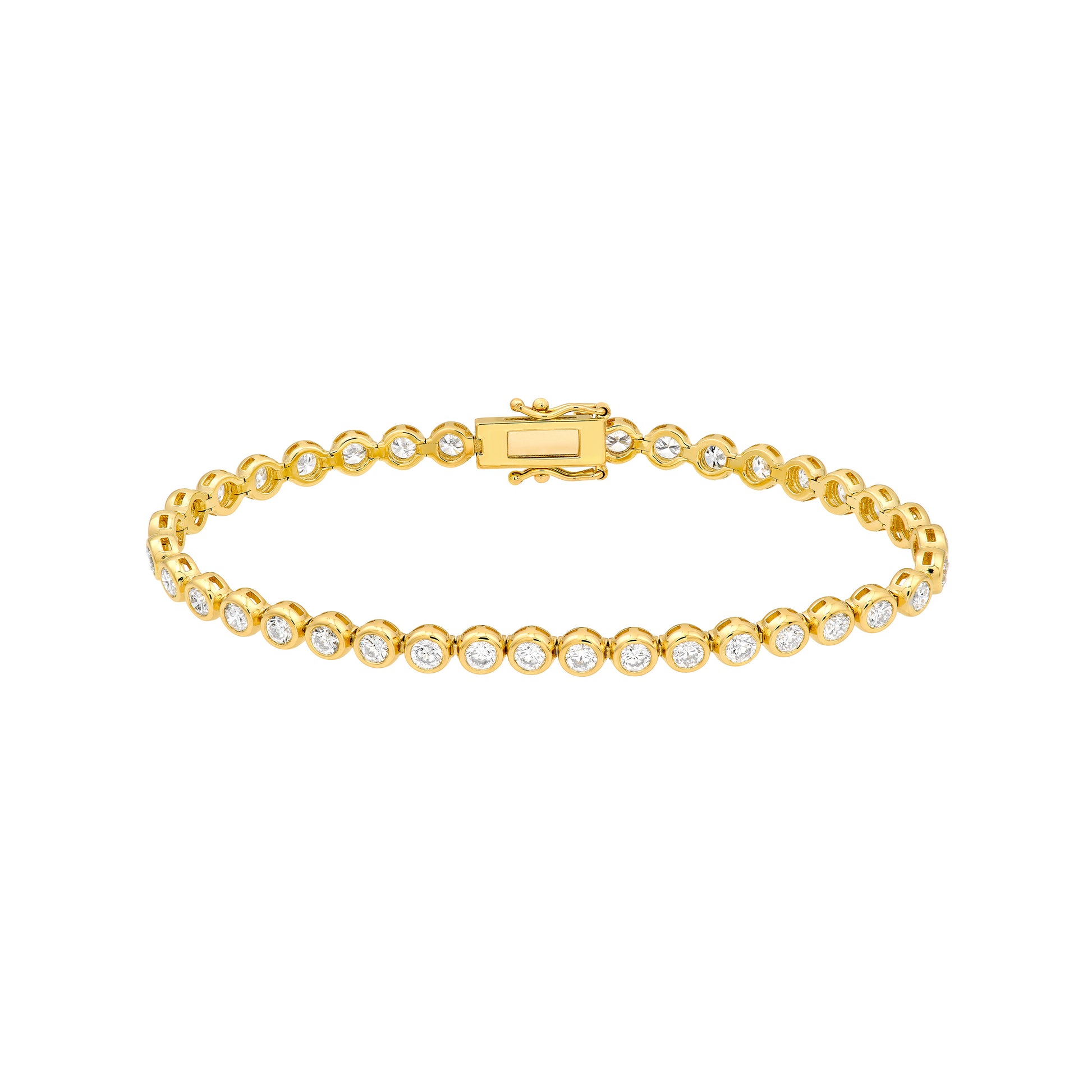 Bezel Set Diamond Tennis Bracelet (4-1/5tcw)